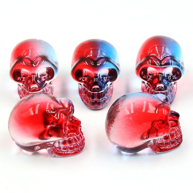 Aura Glass Mini Multi Size Skulls Carvings GEMROCKY-Carvings-1inch 1-