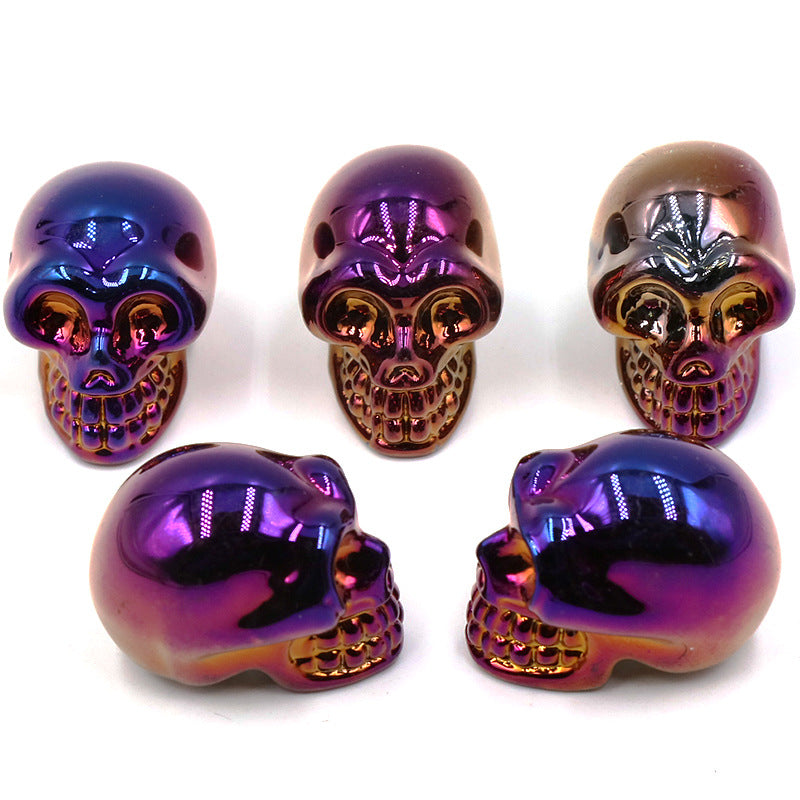 Aura Glass Mini Multi Size Skulls Carvings GEMROCKY-Carvings-1inch 10-