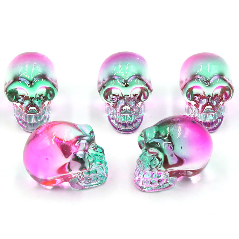 Aura Glass Mini Multi Size Skulls Carvings GEMROCKY-Carvings-1inch 12-