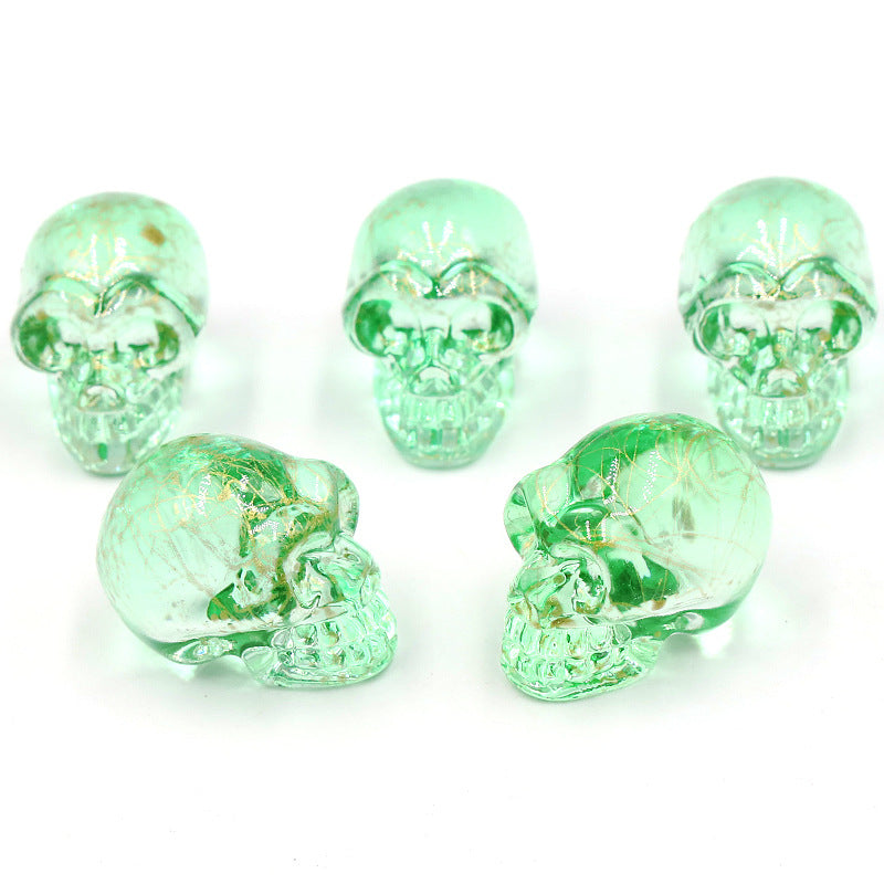 Aura Glass Mini Multi Size Skulls Carvings GEMROCKY-Carvings-1inch 14-