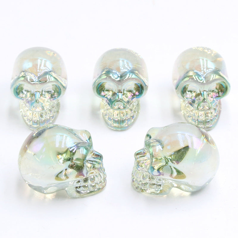 Aura Glass Mini Multi Size Skulls Carvings GEMROCKY-Carvings-1inch 19-