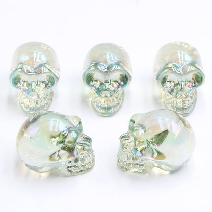 Aura Glass Mini Multi Size Skulls Carvings GEMROCKY-Carvings-1inch 19-