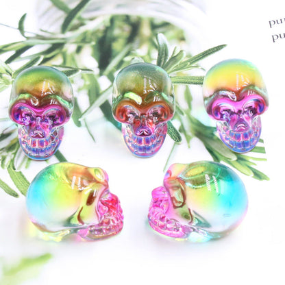 Aura Glass Mini Multi Size Skulls Carvings GEMROCKY-Carvings-1inch 21-