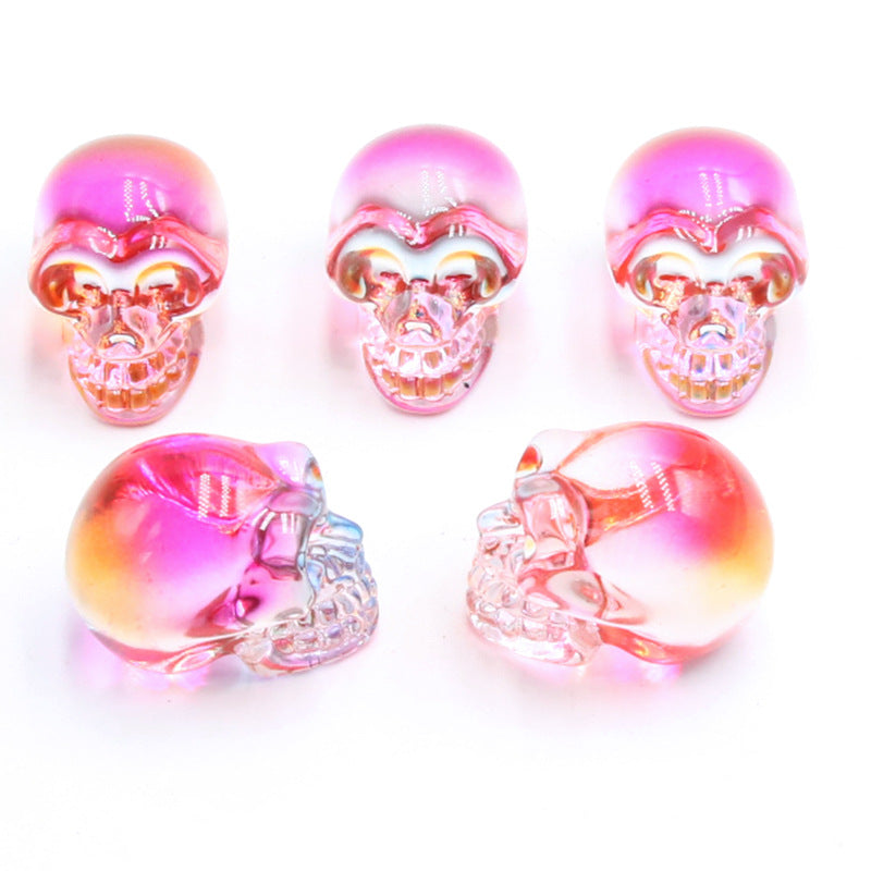 Aura Glass Mini Multi Size Skulls Carvings GEMROCKY-Carvings-1inch 22-