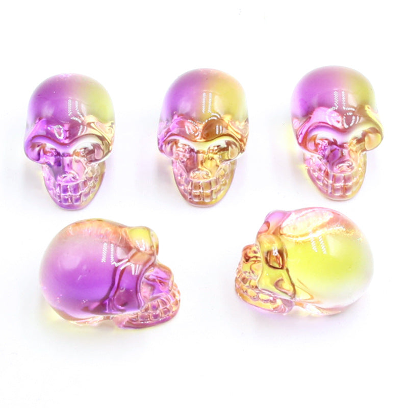 Aura Glass Mini Multi Size Skulls Carvings GEMROCKY-Carvings-1inch 24-