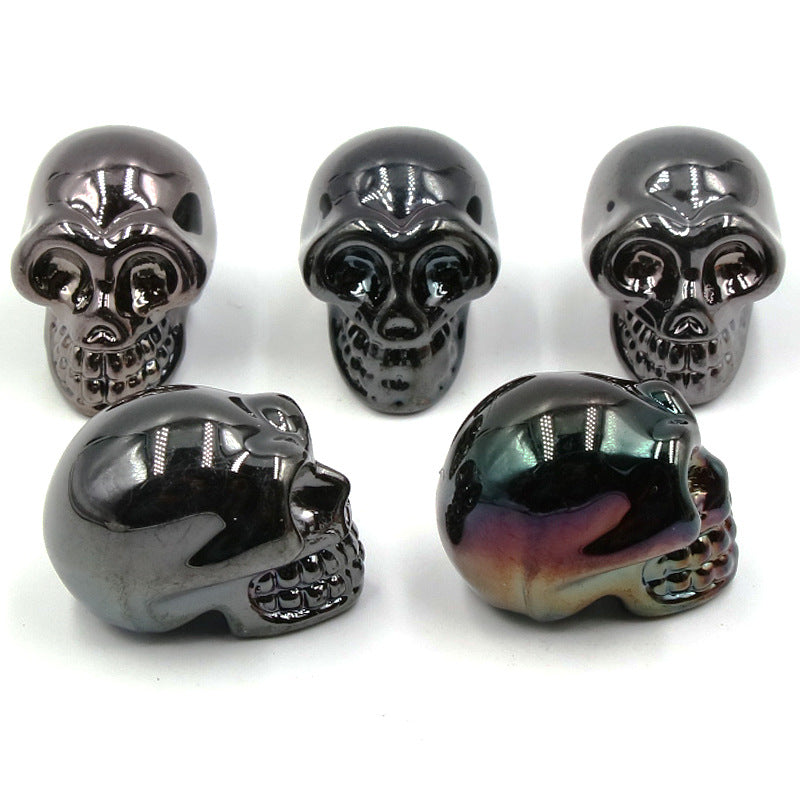 Aura Glass Mini Multi Size Skulls Carvings GEMROCKY-Carvings-1inch 5-