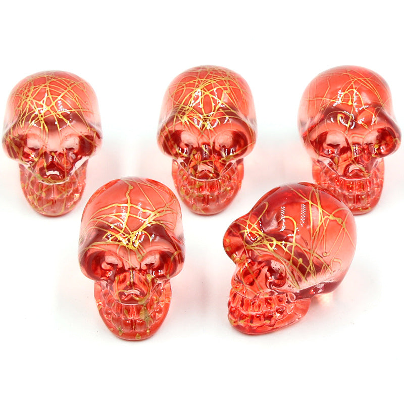 Aura Glass Mini Multi Size Skulls Carvings GEMROCKY-Carvings-1inch 6-