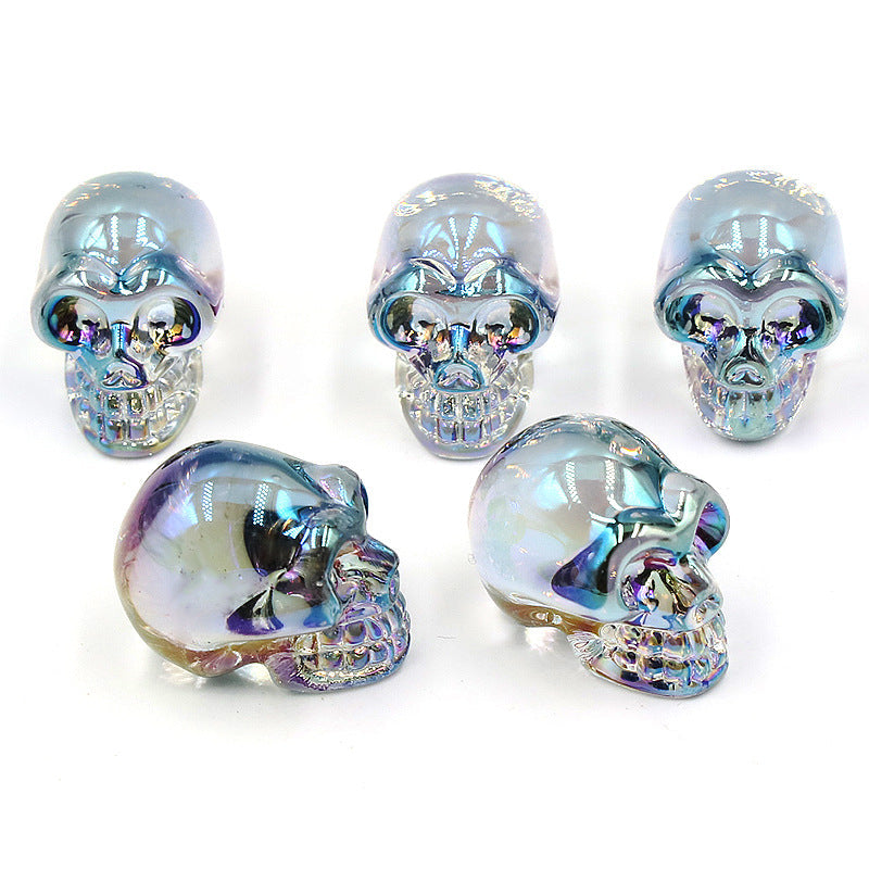 Aura Glass Mini Multi Size Skulls Carvings GEMROCKY-Carvings-1inch 7-