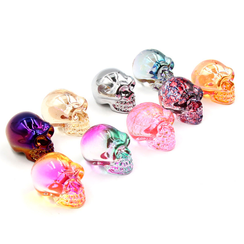 Aura Glass Mini Multi Size Skulls Carvings GEMROCKY-Carvings-1inch Mixed 9pcs-