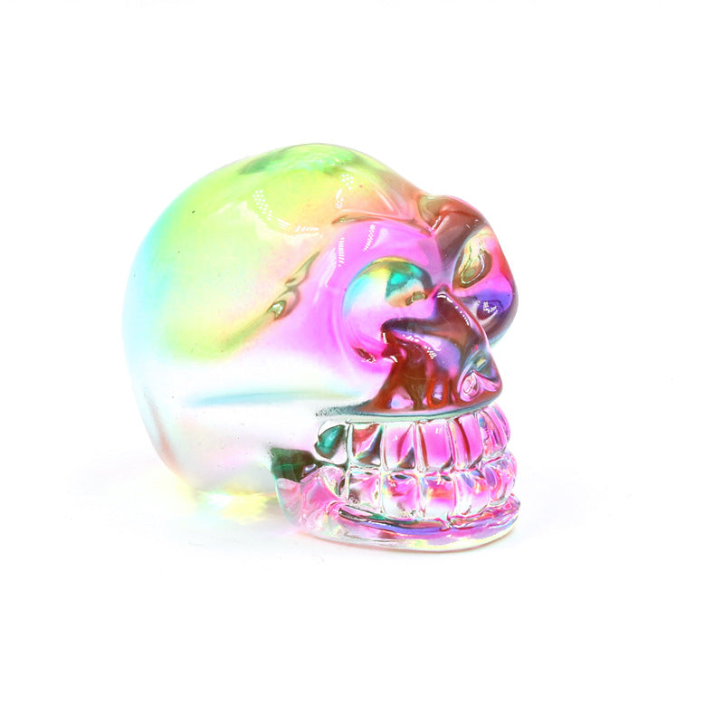 Aura Glass Mini Multi Size Skulls Carvings GEMROCKY-Carvings-2inch 3-