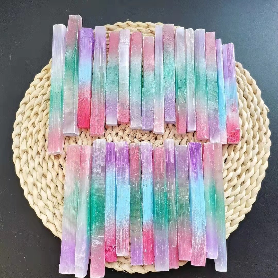 Aura Selenite Sticks Wands Ornaments GEMROCKY-Decoration-