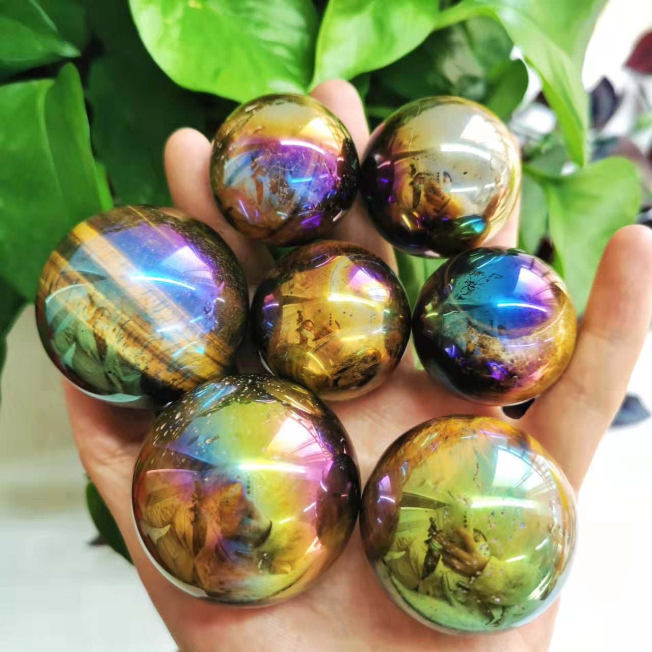 Aura Tiger Eye Small Spheres GEMROCKY-Spheres-