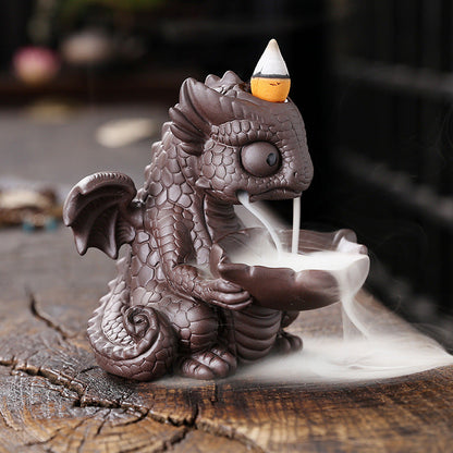 Baby Dragon Carving Backflow Incense Burner Home Decor Ornaments GEMROCKY-Psychic-