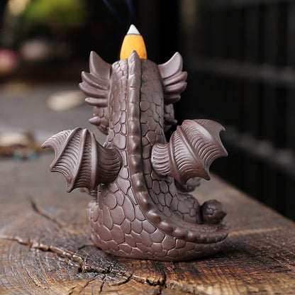 Baby Dragon Carving Backflow Incense Burner Home Decor Ornaments GEMROCKY-Psychic-