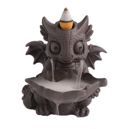 Baby Dragon Carving Backflow Incense Burner Home Decor Ornaments GEMROCKY-Psychic-