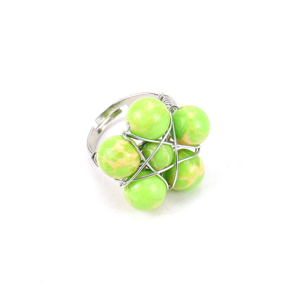 Bead Flower Wire Rings GEMROCKY-Jewelry-Emperor Stone-