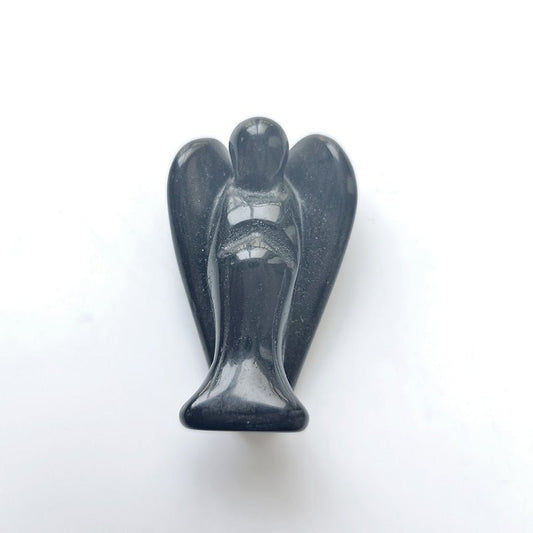 Black Obsidian Angel 2 Inch GEMROCKY-Carvings-