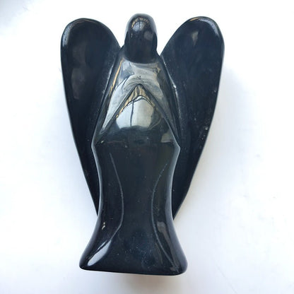 Black Obsidian Angel 4 Inch GEMROCKY-Carvings-