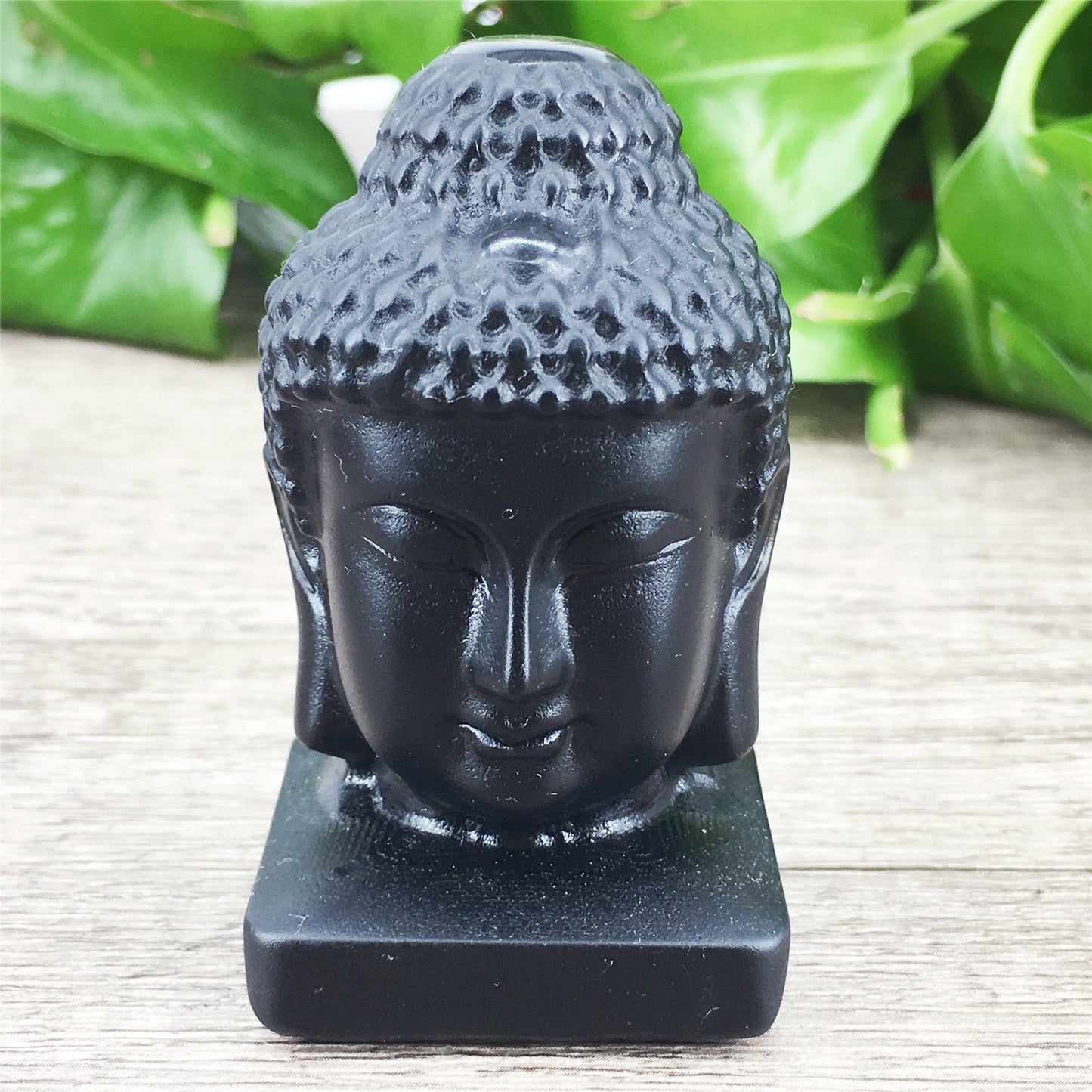 Black Obsidian Budda Head 6cm Carvings GEMROCKY-Carvings-