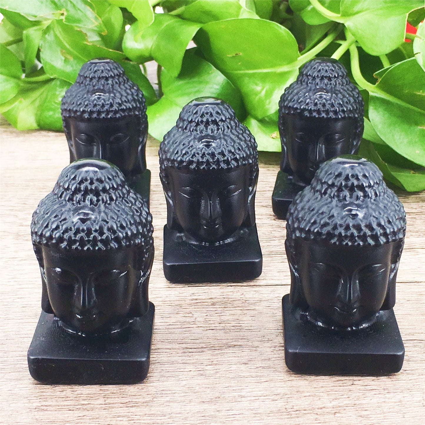 Black Obsidian Budda Head 6cm Carvings GEMROCKY-Carvings-