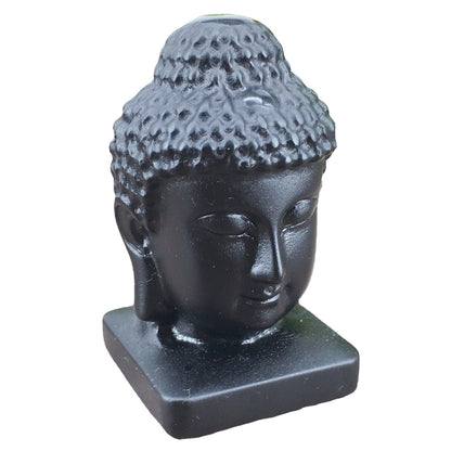 Black Obsidian Budda Head 6cm Carvings GEMROCKY-Carvings-