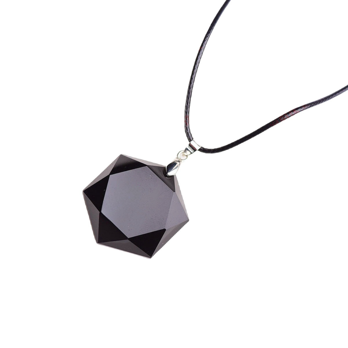 Black Obsidian Hexagram Pendant Necklaces GEMROCKY-Jewelry-