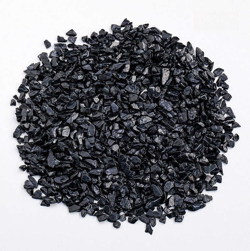 Black Tourmaline Chips GEMROCKY-Tumbles-