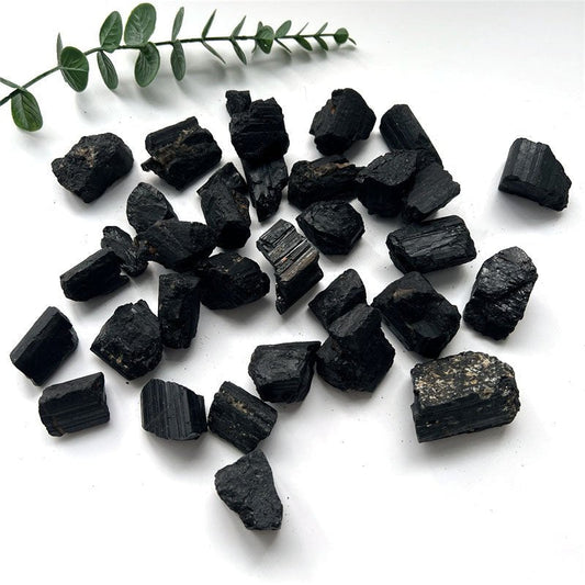 Black Tourmaline Rough Tumble Stones GEMROCKY-Tumbles-