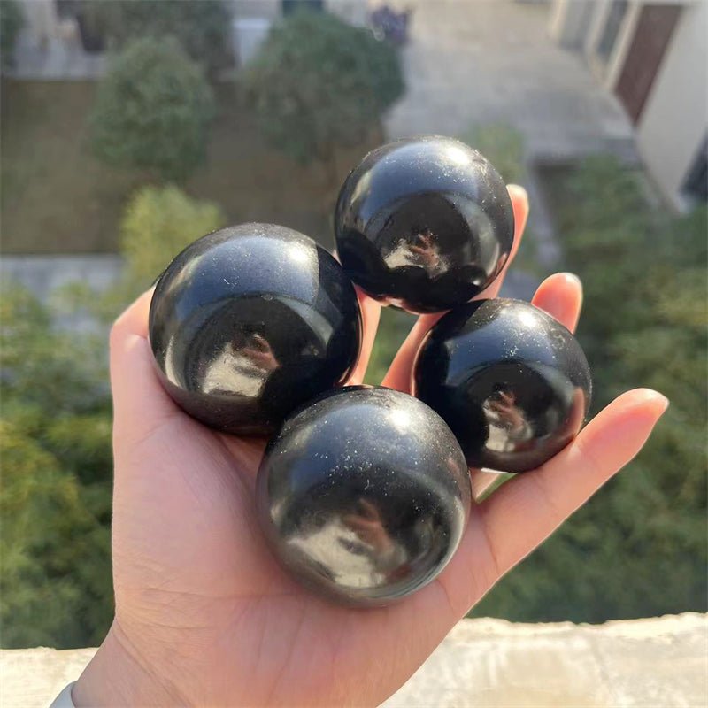 Black Tourmaline Spheres GEMROCKY-Spheres-