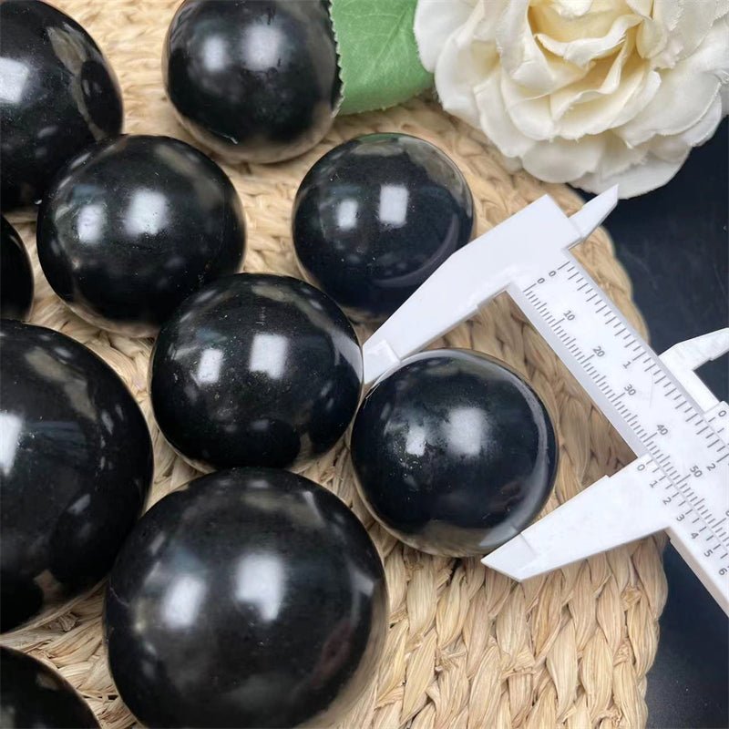 Black Tourmaline Spheres GEMROCKY-Spheres-