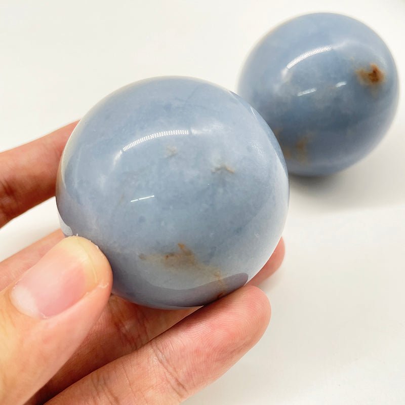 Blue Angelite Spheres GEMROCKY-Spheres-