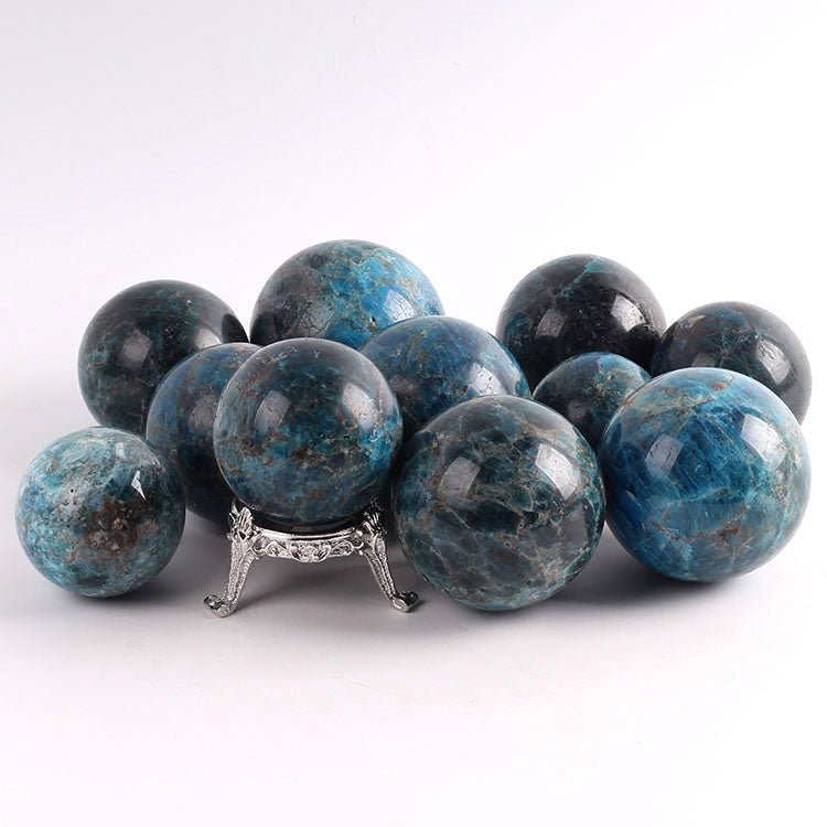 Blue Apatite Spheres GEMROCKY-Spheres-