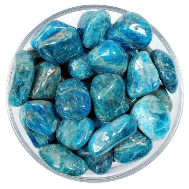 Blue Apatite Tumble Stones GEMROCKY-Tumbles-