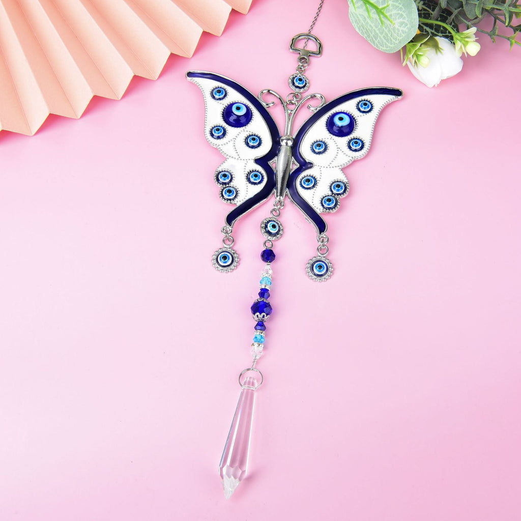 Blue Butterfly Devil Eye Suncatcher Ornaments GEMROCKY-Decoration-