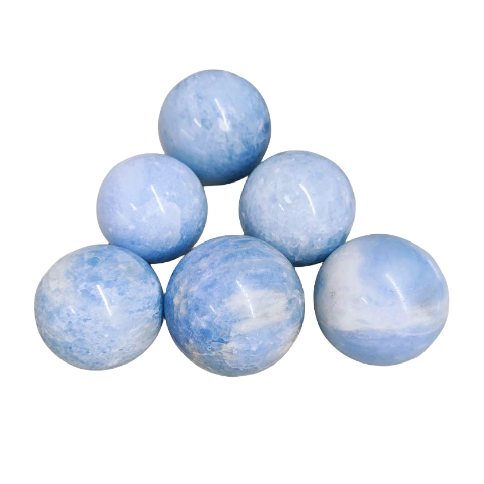 Blue Calcite Spheres GEMROCKY-Spheres-