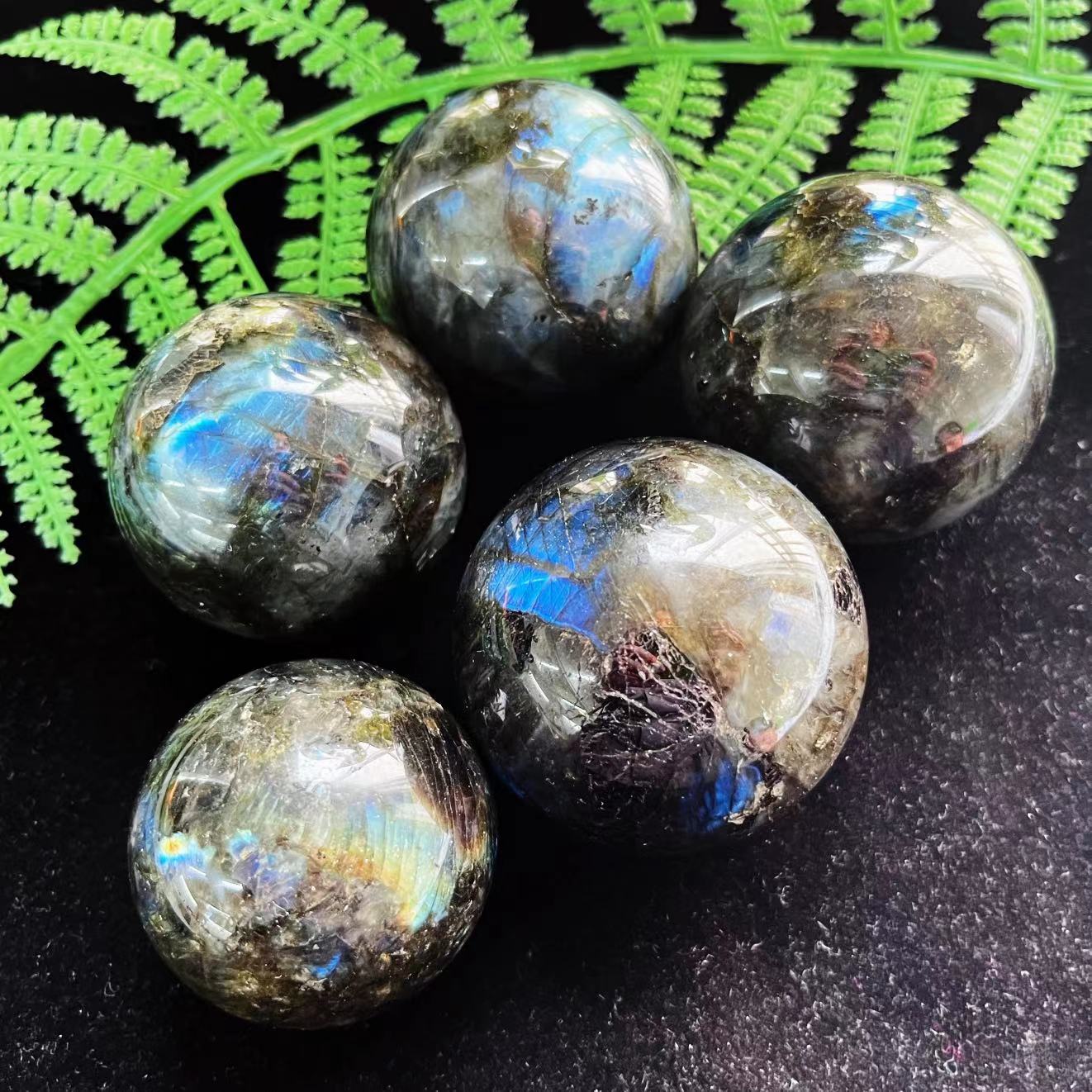 Blue Flash Labradorite Spheres GEMROCKY-Spheres-