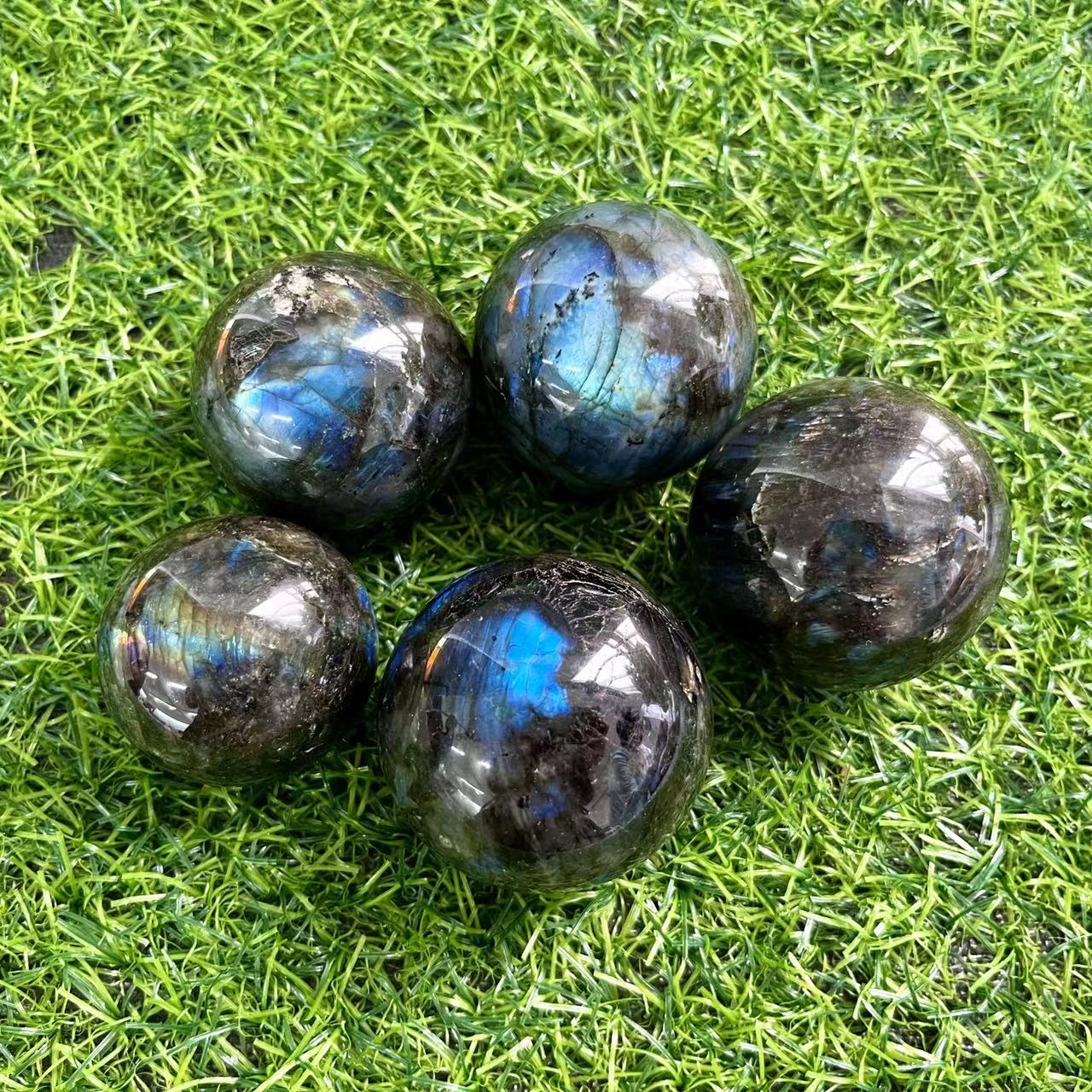 Blue Flash Labradorite Spheres GEMROCKY-Spheres-