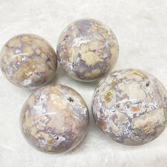 Blue Flower Agate Spheres GEMROCKY-Spheres-