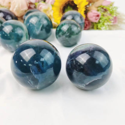 Blue Fluorite Spheres GEMROCKY-Spheres-