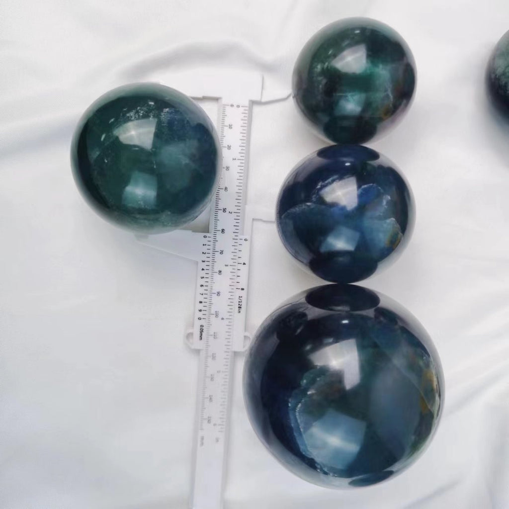 Blue Fluorite Spheres GEMROCKY-Spheres-