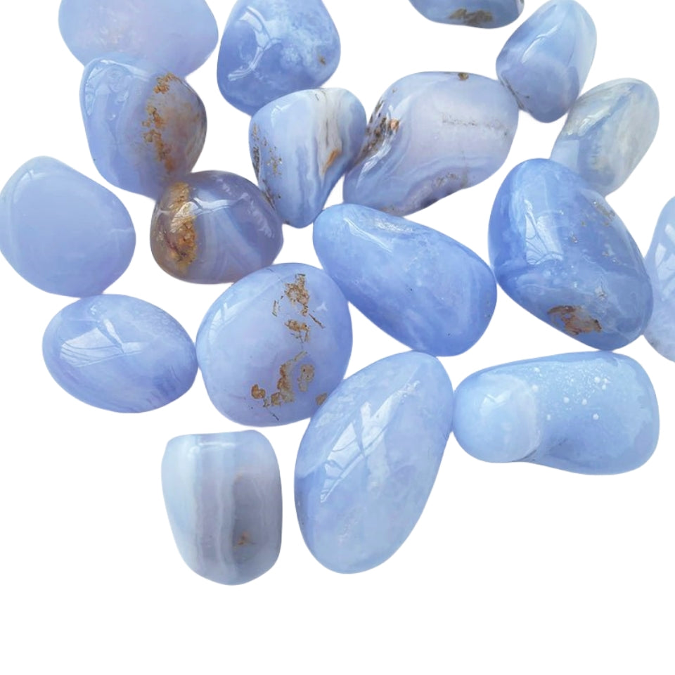 Blue Lace Agate Tumble Stones GEMROCKY-Tumbles-