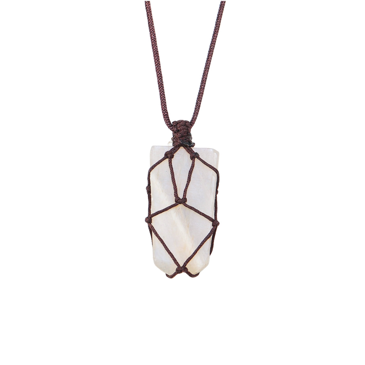 Blue Moonstone Piece Pendant Necklaces GEMROCKY-Jewelry-