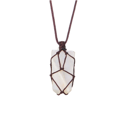 Blue Moonstone Piece Pendant Necklaces GEMROCKY-Jewelry-