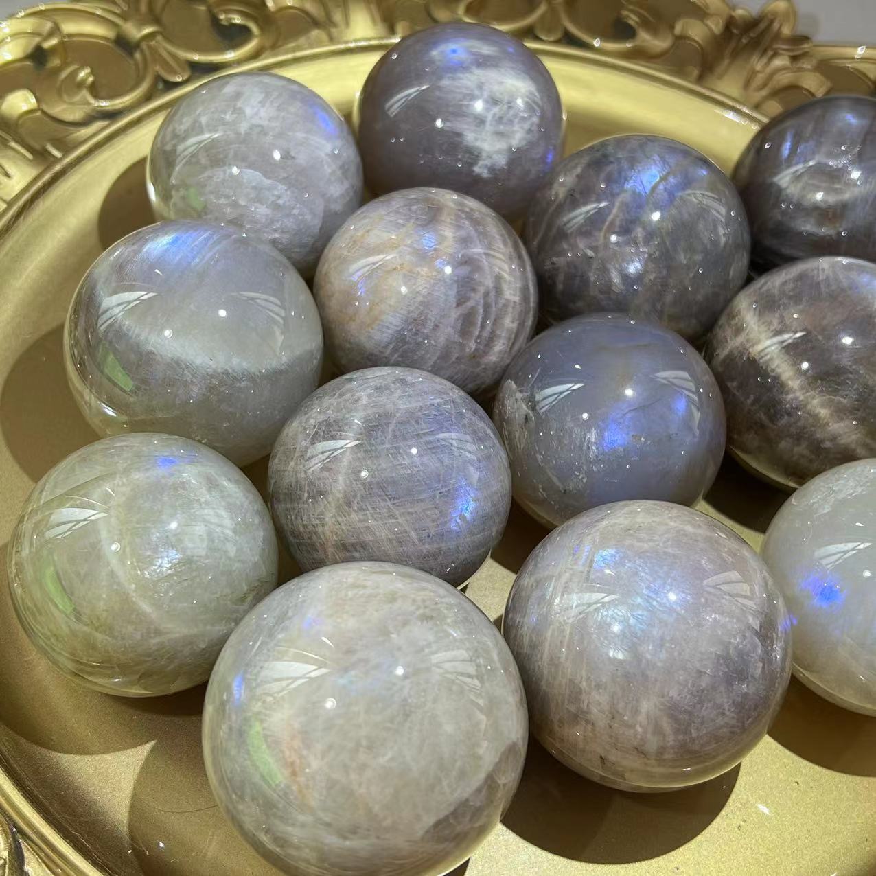 Blue Moonstone Spheres GEMROCKY-Spheres-