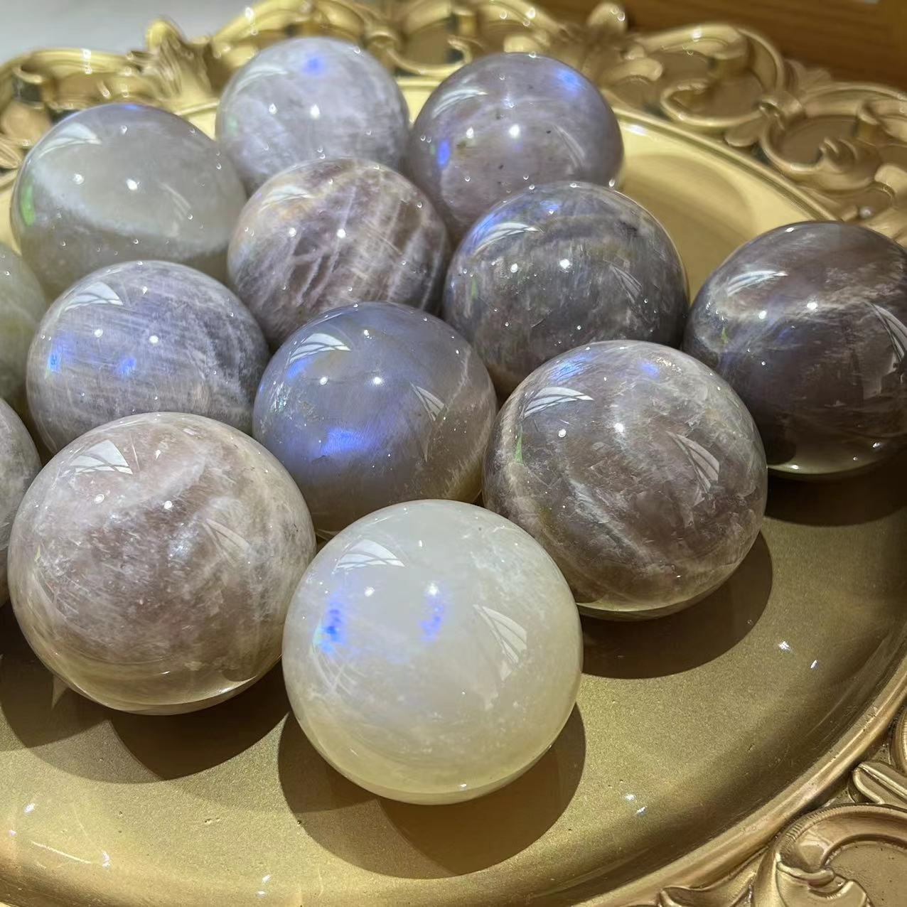 Blue Moonstone Spheres GEMROCKY-Spheres-