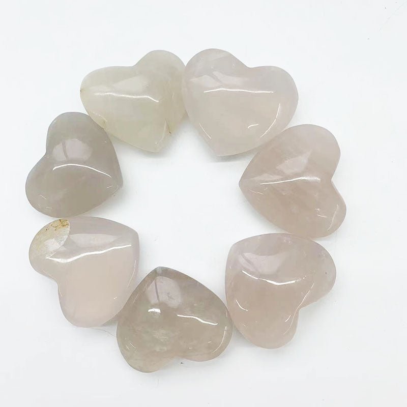 Blue Rose Quartz Hearts GEMROCKY-Carvings-