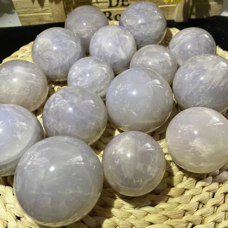 Blue Rose Quartz Spheres GEMROCKY-Spheres-