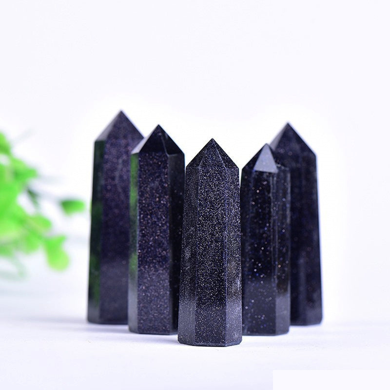 Blue Sandstone Point Wands GEMROCKY-Point Wands-