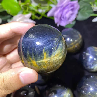 Blue Tiger Eye Stone Spheres GEMROCKY-Spheres-