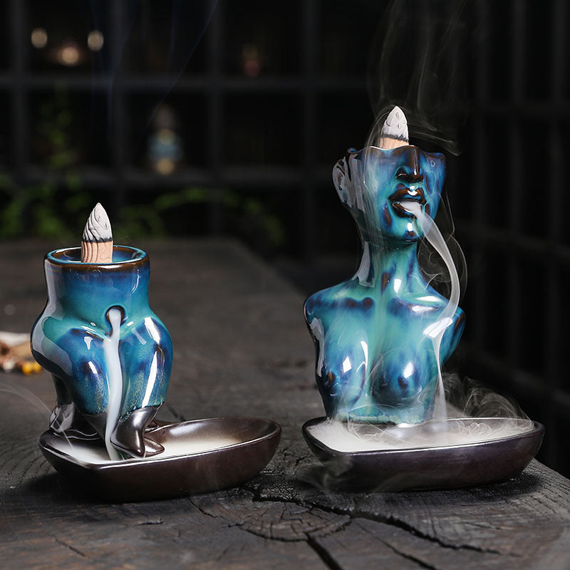 Body Bust Arts Backflow Incense Burner Home Decor Ornaments GEMROCKY-Psychic-